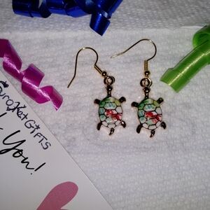 CASUAL SeaTurtle Dangle Earrings Pierced Nautical Beach Vacation Colorfu…